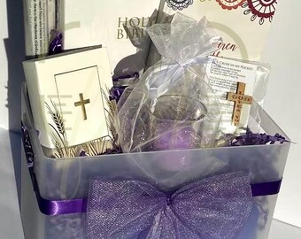 Kit de oración con firma, Santa Biblia, aceite de unción y caja de regalo espiritual