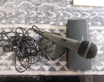 Vintage Optimus Dynamic Microphone 33-3018 with Stand & Case