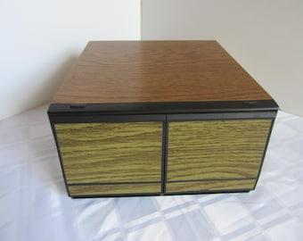 Vintage Mid  1980s  2 Drawer CD Holder Storage CABINET CASE Holds 40 CDs