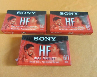 Vintage Sony HF 60 Audio Cassette Tape Bundle (x3) - Sealed