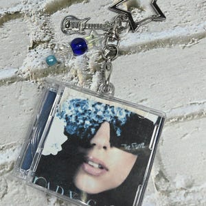 Custom NFC Music CD Keychain | Beaded Bag Charm | Personalized Album Art