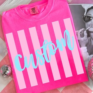 Benutzerdefinierter Name PNG, personalisiertes Hemddesign, Kokette Bogenstreifen PNG, trendiger Girly Name PNG, benutzerdefinierter Text Png, Preppy Ästhetisches Hemd Design Bild 8