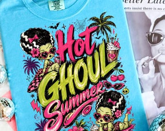 Spooky Hot Ghoul Summer png, Spooky Halloween Girl png, Summer Goth Summerween png, Summer png, Summerween png