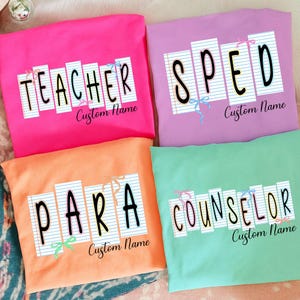 Back to School Teacher Sped Para Counselor, School Occupation PNG Bundle, Preppy First Day of School Daisy Floral Girly Png, Drawn