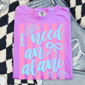 I Need an Alani Png, Preppy Summer PNG, Girly Quote Png, Coquette Bow PNG, Trendy Stripe PNG image 2