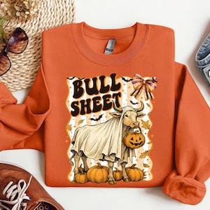 Bull Sheet PNG, Halloween Png, Bull Png, Ghost Cows Png, Funny Cow Png, Fall Png, Cow Lover Png, Spooky Season Png, Fall Season Png