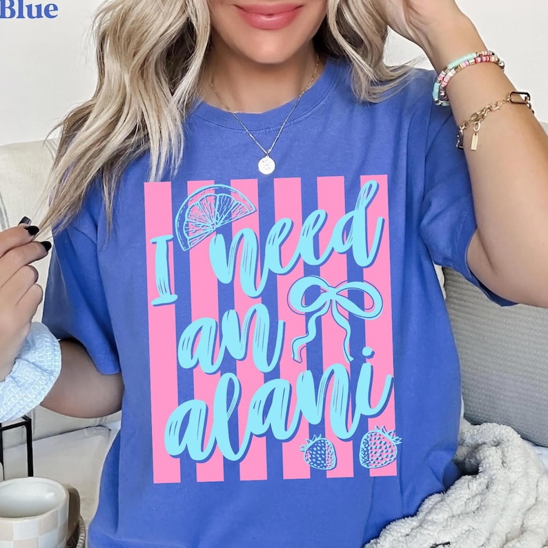 I Need an Alani Png, Preppy Summer PNG, Girly Quote Png, Coquette Bow PNG, Trendy Stripe PNG image 4