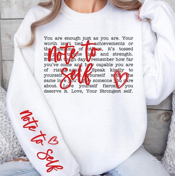Note To Self PNG Motivational PNG Sublimation Design Mental Health Png Positive Inspirational Quotes Dear Person Behind Me DTF File Download