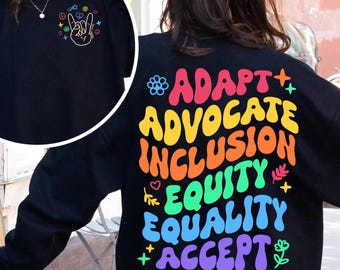 Anpassung Fürsprecher Inklusion Gerechtigkeit Gleichheit Akzeptieren Png, Sonderpädagogik Png, Autismus Png, Lehrer Geschwindigkeit T-Shirt, Inklusion Shirt, Mindfulness Design