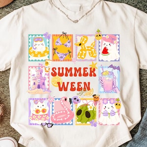 Ghost Summer Halloween png, Funny summer Halloween Png,Vintage Summer png, Halloween cocktail summer png, summer Shirt png, Retro