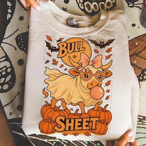 Bull Sheet PNG, Halloween Png, Bull Png, Ghost Cows Png, Funny Cow Png, Fall Png, Cow Lover Png, Spooky Season Png, Fall Season Png