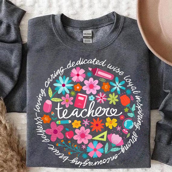 Boho Floral Teacher Png, Preppy Teacher Png, Last Day Of School Png, Teacher Life Png, Teacher Appreciation Gift, Teacher Summer Png