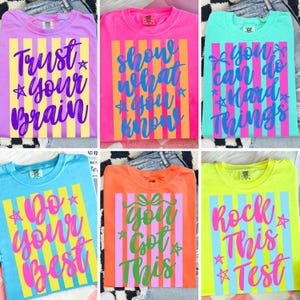 Pack Stripe Neon Test Day png, Matching State Testing png, Équipe d'enseignants, Cute School Testing Day png, Coordinateur de test png, Jour de l'âge