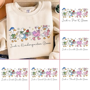 Back to School Goose PNG Bundle, Coquette Teacher First Day of School Shirt Design, Preppy Floral Sublimation, Pre-k 1st/2nd/3rd/4th Grade