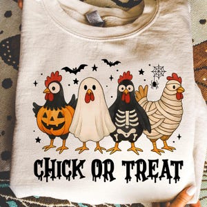 Chick Or Treat Png, Spooky Chicken Halloween Png, Halloween Png, Funny Halloween Chicken Png, Spooky Goose Png, Kids Halloween Png