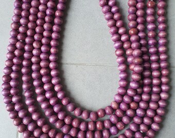 Perles multicolores pourpre moka, décoration d'arbre, guirlande de perles en bois, ornements bohèmes de Noël EXPÉDITION EXPRESS