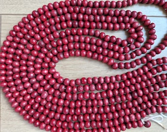 Guirnalda de cuentas de madera roja, decoración neutra para árbol de Navidad. ENVÍO EXPRÉS.