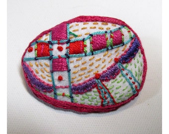 Hand Embroidered Colorful Pin