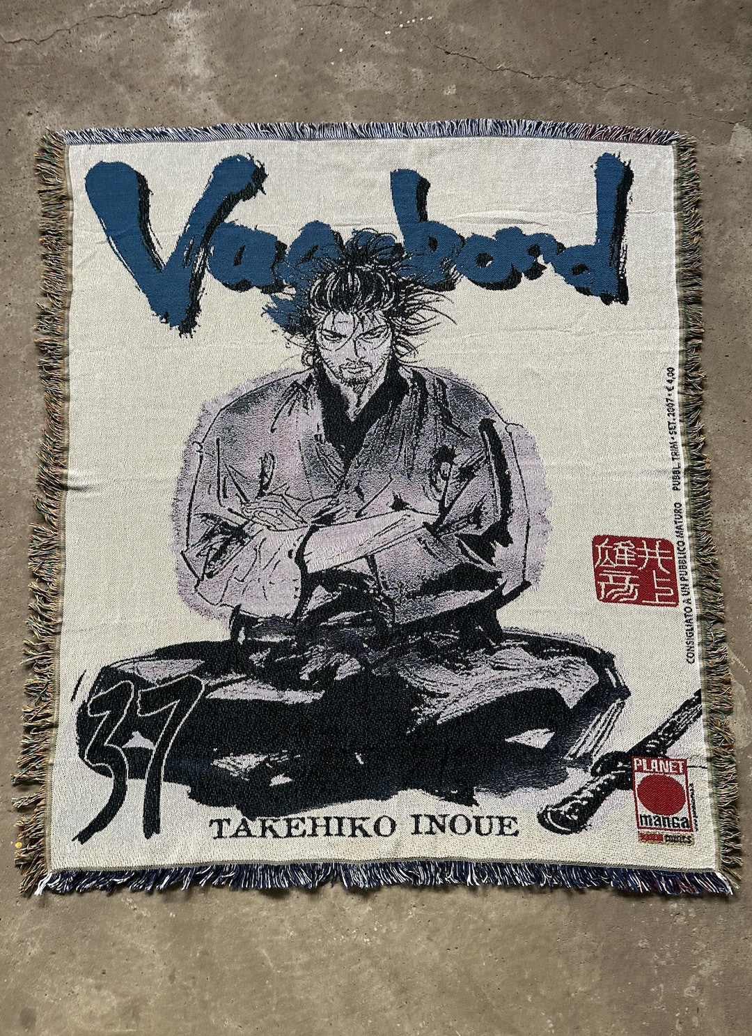 Vagabondさませんよう Vagabond Tapestry Blanket Miyamoto Musashi Woven Manga Wall
