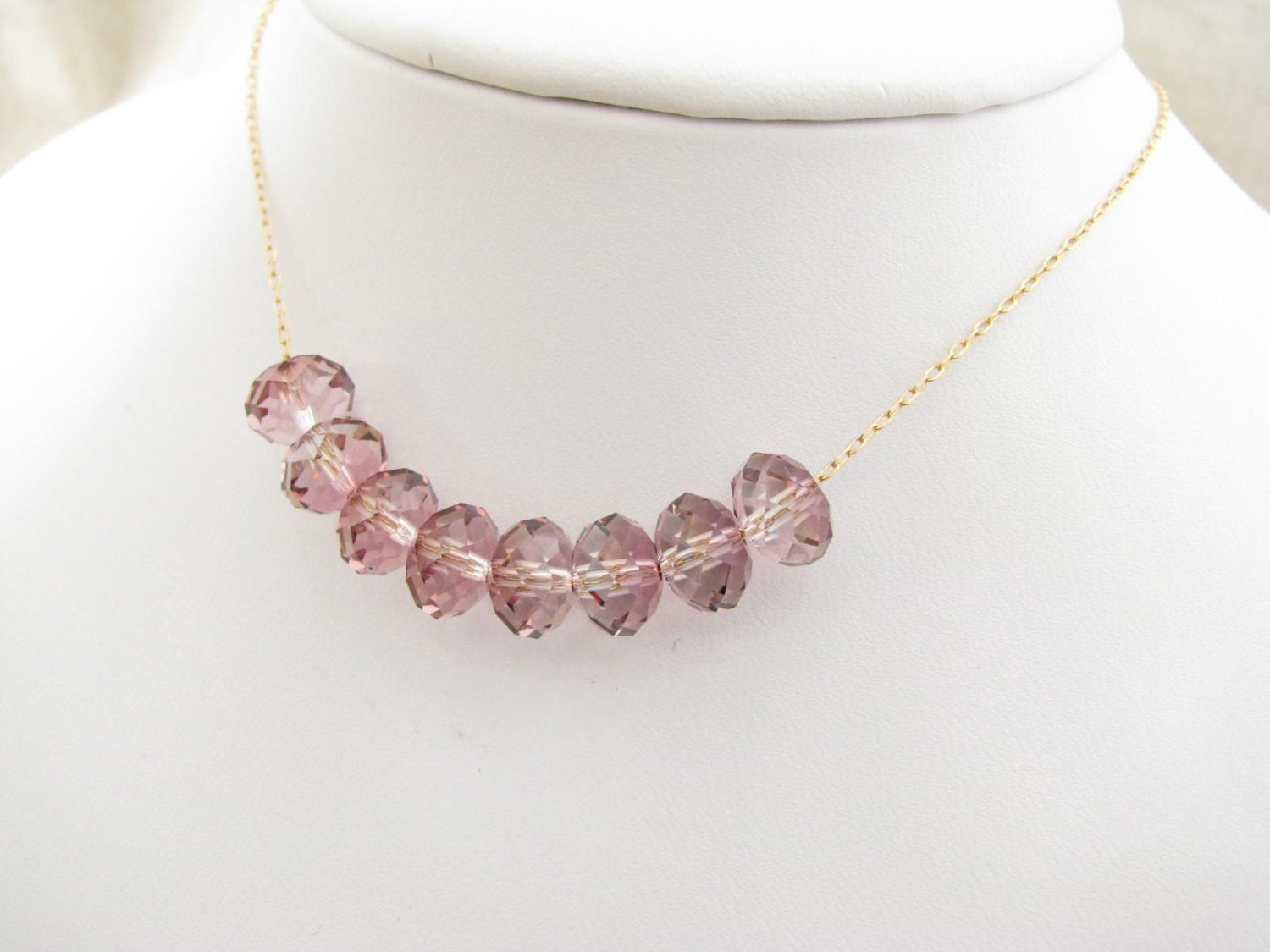 Carrie Necklace. Pink Crystal Necklace. Carrie Crystal Necklace. Carrie Bradshaw Necklace. Gold Pink Swarovski Crystal Necklace. Etsy