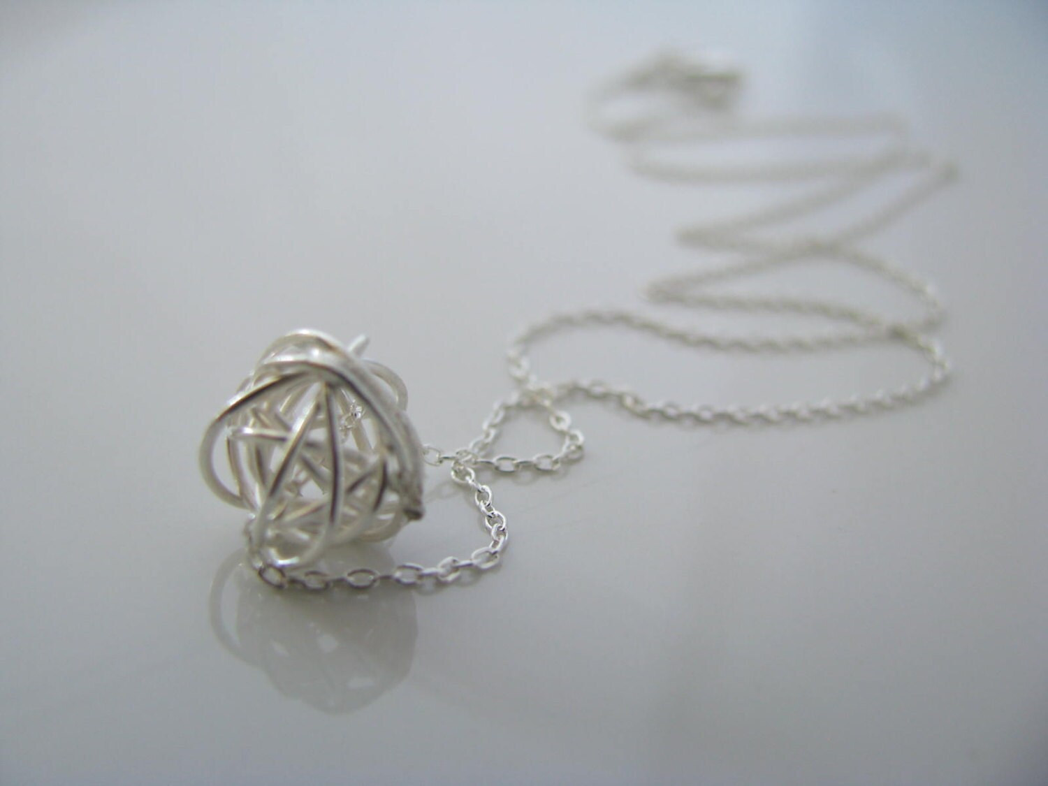 Wire Ball Necklace Yarn Ball Necklace Love Knot Necklace Etsy