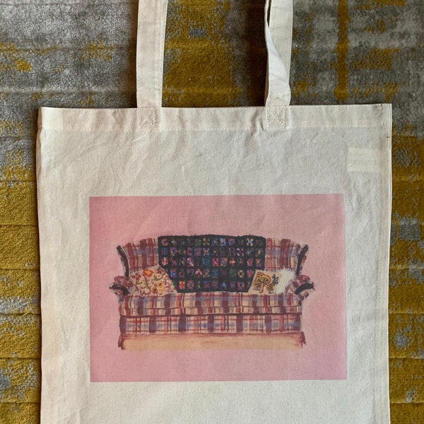 Roseanne couch tote bag