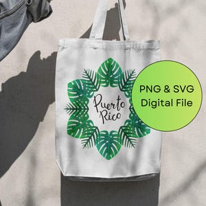 Puerto Rico Tropical Leaves PNG SVG: Caribbean Island Digital Art