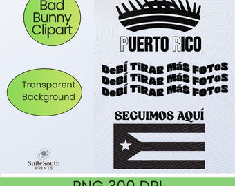 DTMF Clipart Bundle, Puerto Rico PNG SVG Sublimation Files (Digital Download)