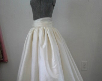 Ball Gown Wedding Skirt, with Sash, Ivory, White or Blush pink. Train optional.