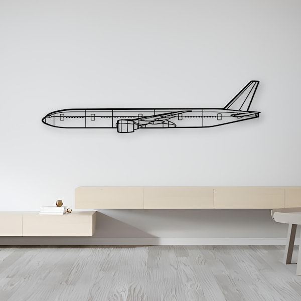 Boeing 777-300ER Metal Wall Art, Commercial Pilot Gift