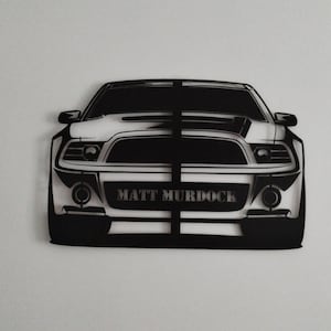 Personalized Mustang  Wall Art – Custom Metal Sign with Name – Garage Decor – Handmade Gift for Him, Office or Man Cave