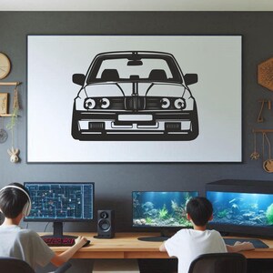Car Silhouette Wall Art , Metal Car Wall Decor , Metal Car Wall Art , For Car Lovers , Car Guy Gift, Birthday Gift , Christmas Gift