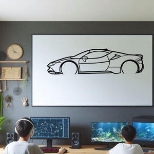 Car Silhouette Wall Art , Metal Car Wall Decor , Metal Car Wall Art , For Car Lovers , Car Guy Gift, Birthday Gift , Christmas Gift