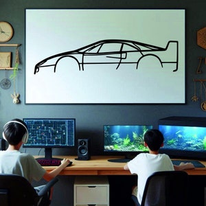 Car Silhouette Wall Art , Metal Car Wall Decor , Metal Car Wall Art , For Car Lovers , Car Guy Gift, Birthday Gift , Christmas Gift