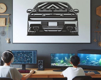 Stainless Steel Car Silhouette Wall Art: Automotive Decor