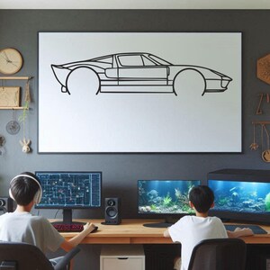 Car Silhouette Wall Art , Metal Car Wall Decor , Metal Car Wall Art , For Car Lovers , Car Guy Gift, Birthday Gift , Christmas Gift
