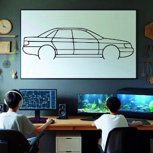 Car Silhouette Wall Art , Metal Car Wall Decor , Metal Car Wall Art , For Car Lovers , Car Guy Gift, Birthday Gift , Christmas Gift