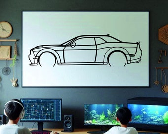 Metal Car Silhouette Wall Art: Modern Automotive Decor