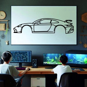 Car Silhouette Wall Art , Metal Car Wall Decor , Metal Car Wall Art , For Car Lovers , Car Guy Gift, Birthday Gift , Christmas Gift