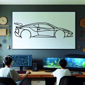 Car Silhouette Wall Art , Metal Car Wall Decor , Metal Car Wall Art , For Car Lovers , Car Guy Gift, Birthday Gift , Christmas Gift