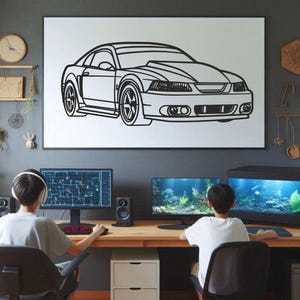 Car Silhouette Wall Art , Metal Car Wall Decor , Metal Car Wall Art , For Car Lovers , Car Guy Gift, Birthday Gift , Christmas Gift
