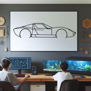 Auto Silhouette Wandkunst, Metallauto Wanddekor, Metallauto Wandkunst, für Autoliebhaber, Autokerl Geschenk, Geburtstagsgeschenk, Weihnachtsgeschenk