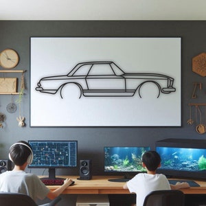 Car Silhouette Wall Art , Metal Car Wall Decor , Metal Car Wall Art , For Car Lovers , Car Guy Gift, Birthday Gift , Christmas Gift