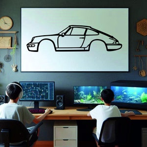 Car Silhouette Wall Art , Metal Car Wall Decor , Metal Car Wall Art , For Car Lovers , Car Guy Gift, Birthday Gift , Christmas Gift
