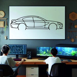 Car Silhouette Wall Art , Metal Car Wall Decor , Metal Car Wall Art , For Car Lovers , Car Guy Gift, Birthday Gift , Christmas Gift
