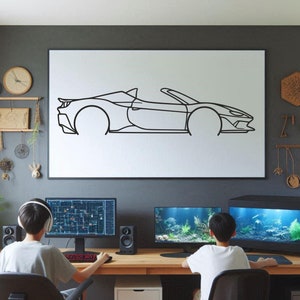Car Silhouette Wall Art , Metal Car Wall Decor , Metal Car Wall Art , For Car Lovers , Car Guy Gift, Birthday Gift , Christmas Gift