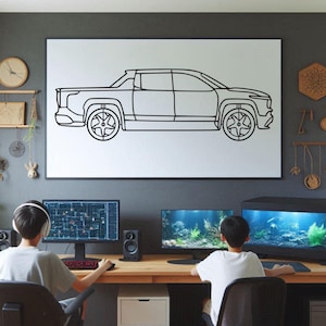 Pickup Truck Silhouette Wall Art , Metal Pickup Truck Wall Decor , Metal Pickup Truck Wall Art , Pickup Truck Guy Gift , Birdthay Gift