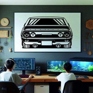 Car Silhouette Wall Art , Metal Car Wall Decor , Metal Car Wall Art , For Car Lovers , Car Guy Gift, Birthday Gift , Christmas Gift