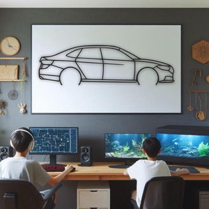 Car Silhouette Wall Art , Metal Car Wall Decor , Metal Car Wall Art , For Car Lovers , Car Guy Gift, Birthday Gift , Christmas Gift