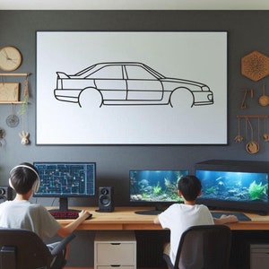 Car Silhouette Wall Art , Metal Car Wall Decor , Metal Car Wall Art , For Car Lovers , Car Guy Gift, Birthday Gift , Christmas Gift